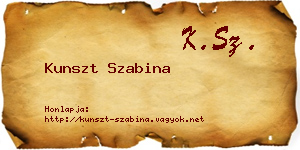Kunszt Szabina névjegykártya